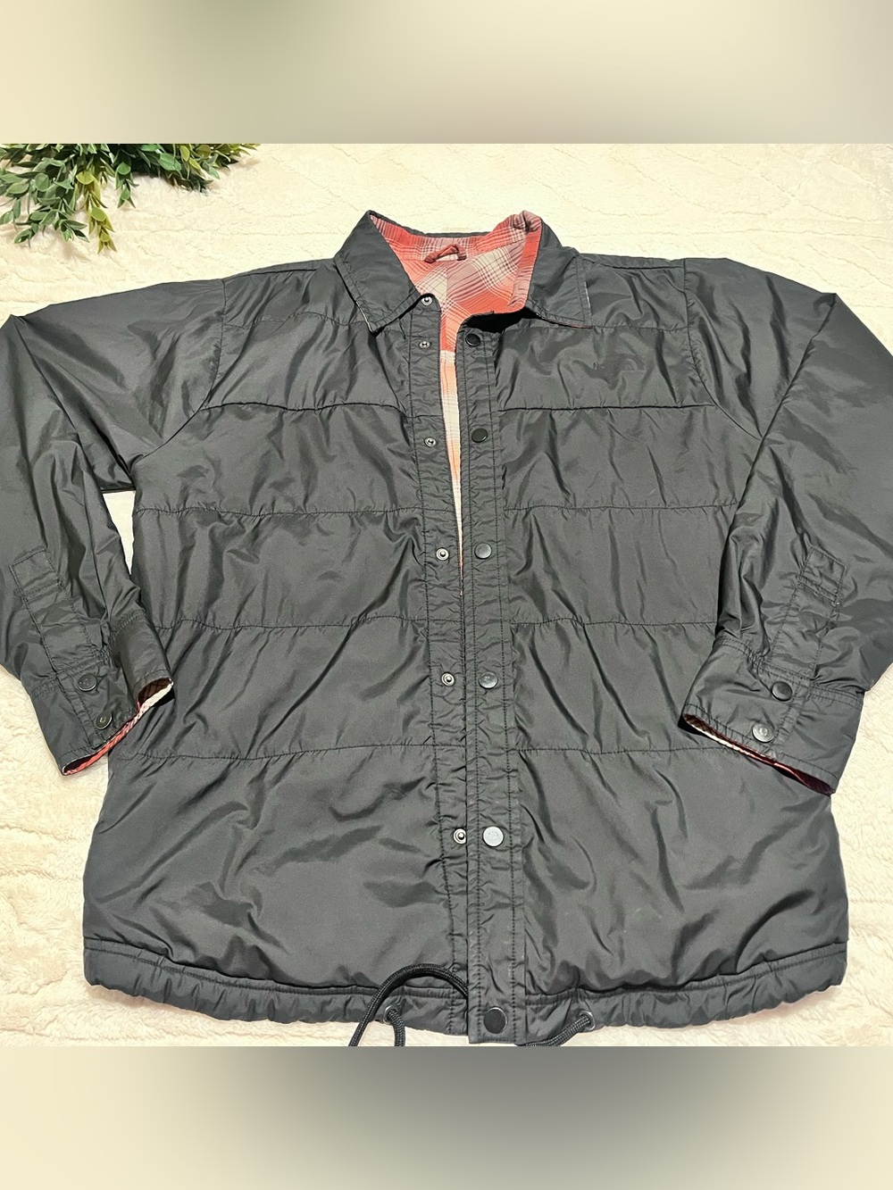 The North Face Fort Point Reversible Flannel Shacket Plaid Snap Mens M